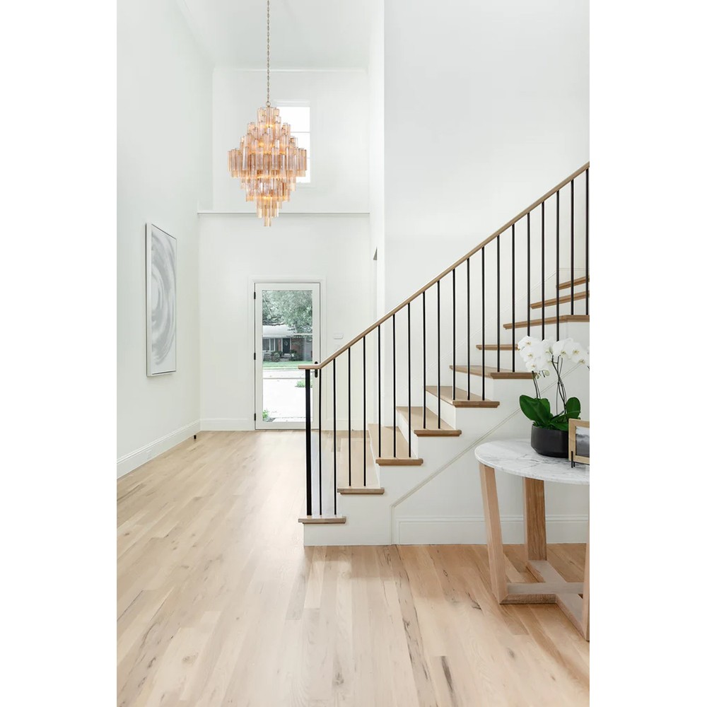 Corin Updated Traditional Amber Glass Aged Brass 20 Light Chandelier|