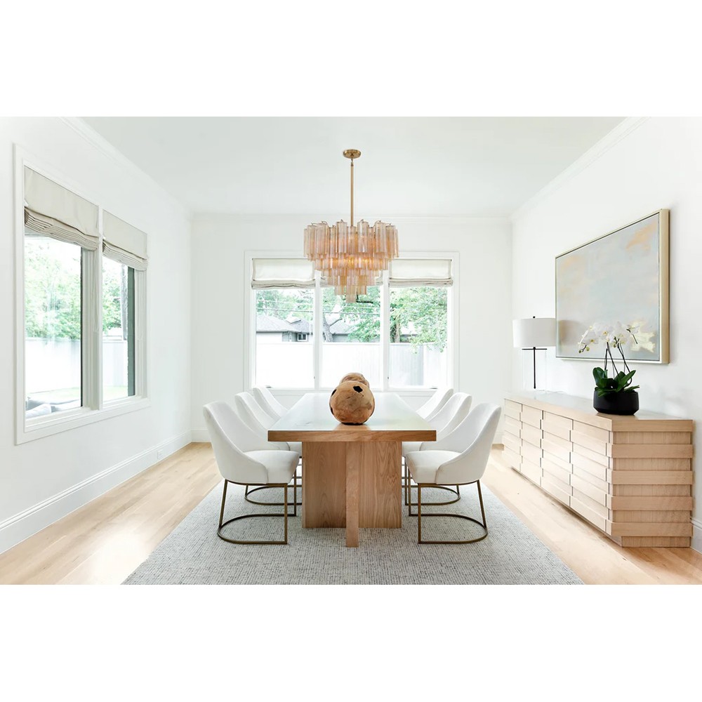 Corin Updated Traditional Amber Glass 12 Light Chandelier|