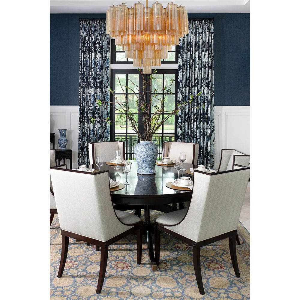 Corin Updated Traditional Amber Glass 12 Light Chandelier|