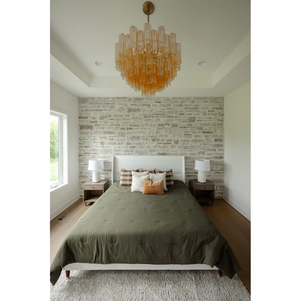Corin Updated Traditional Amber Glass 12 Light Chandelier|