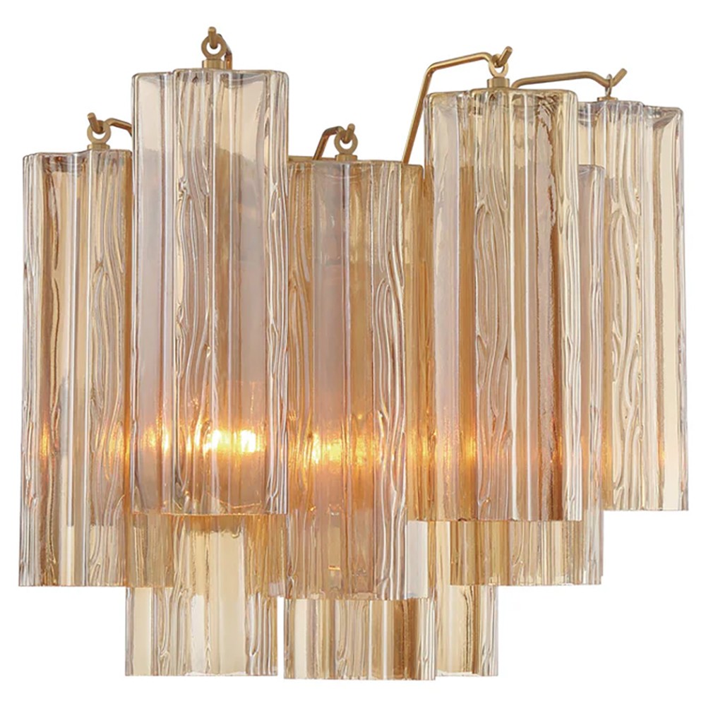 Corin Updated Traditional Amber Glass Sconce - Small|