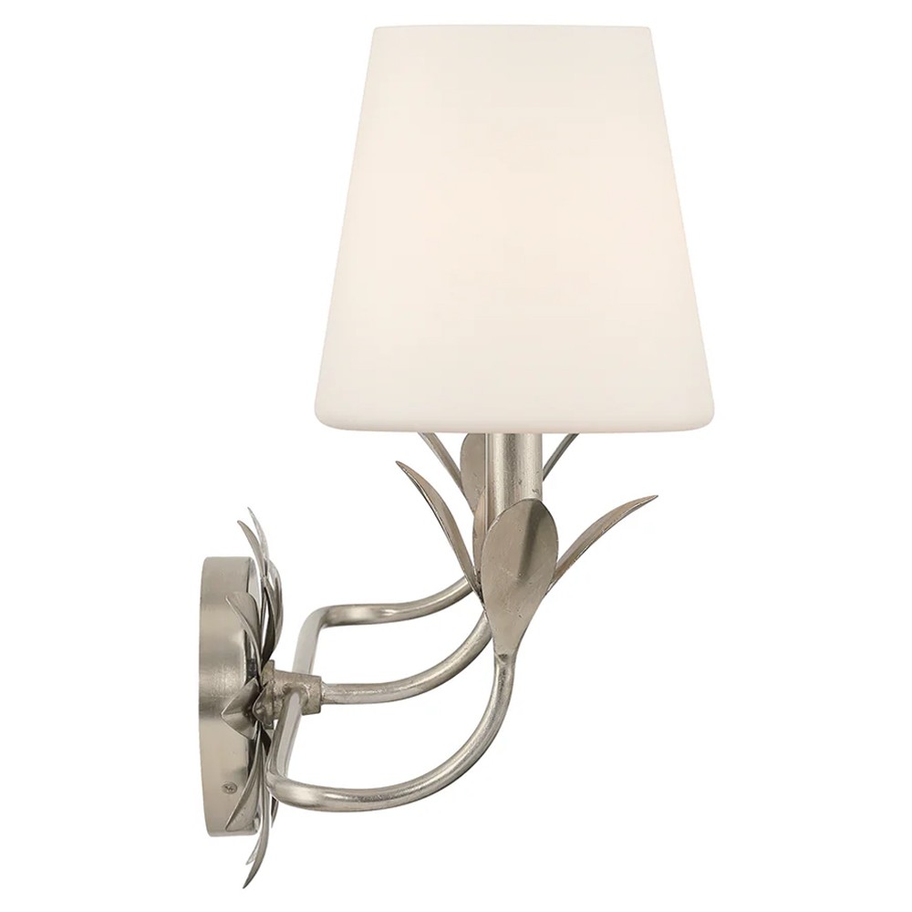 Liora Traditional White Silk Shade Antique Silver 3 Light Bath Sconce|