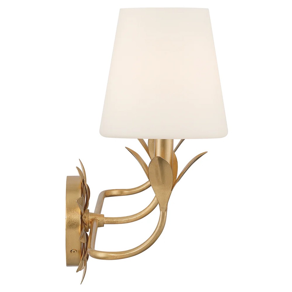 Liora Traditional White Silk Shade Antique Gold 3 Light Bath Sconce|