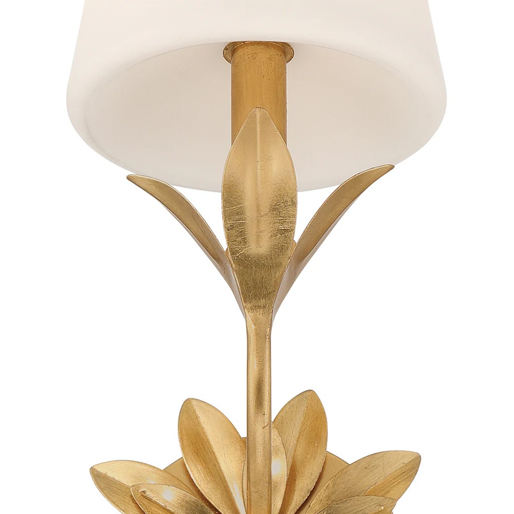 Liora Traditional White Silk Shade Antique Gold 3 Light Bath Sconce|