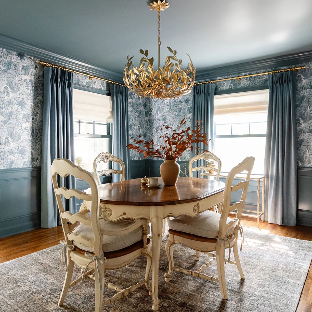 Liora Updated Traditional Antique Gold Leaf Steel 6 Light Chandelier|