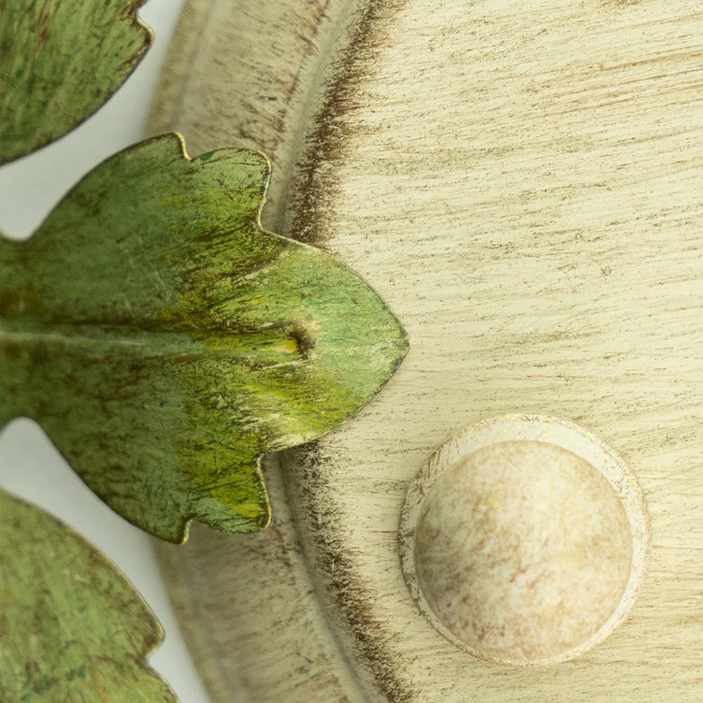 Liora Updated Traditional Champagne Green Leaf Steel 6 Light Chandelier|