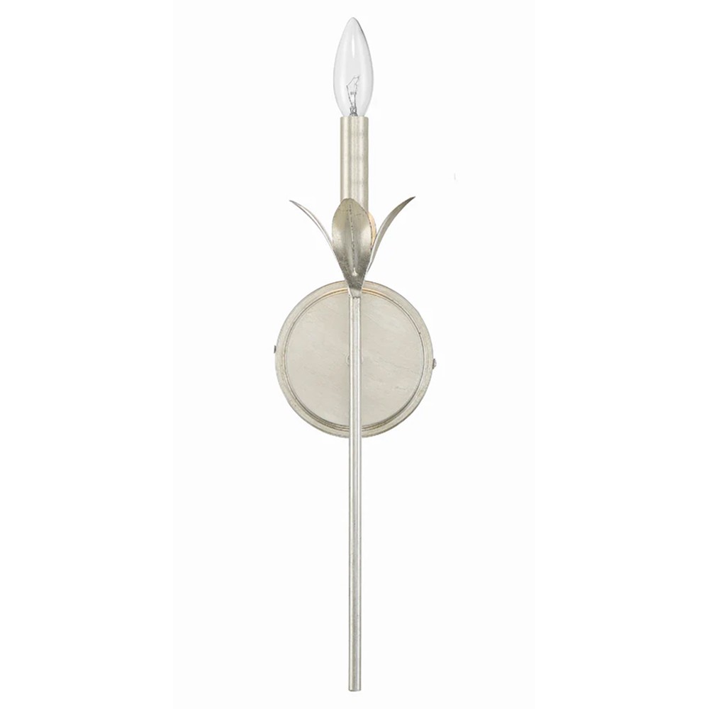 Liora Traditional White Silk Shade Antique Silver 1 Light Wallchiere Sconce|