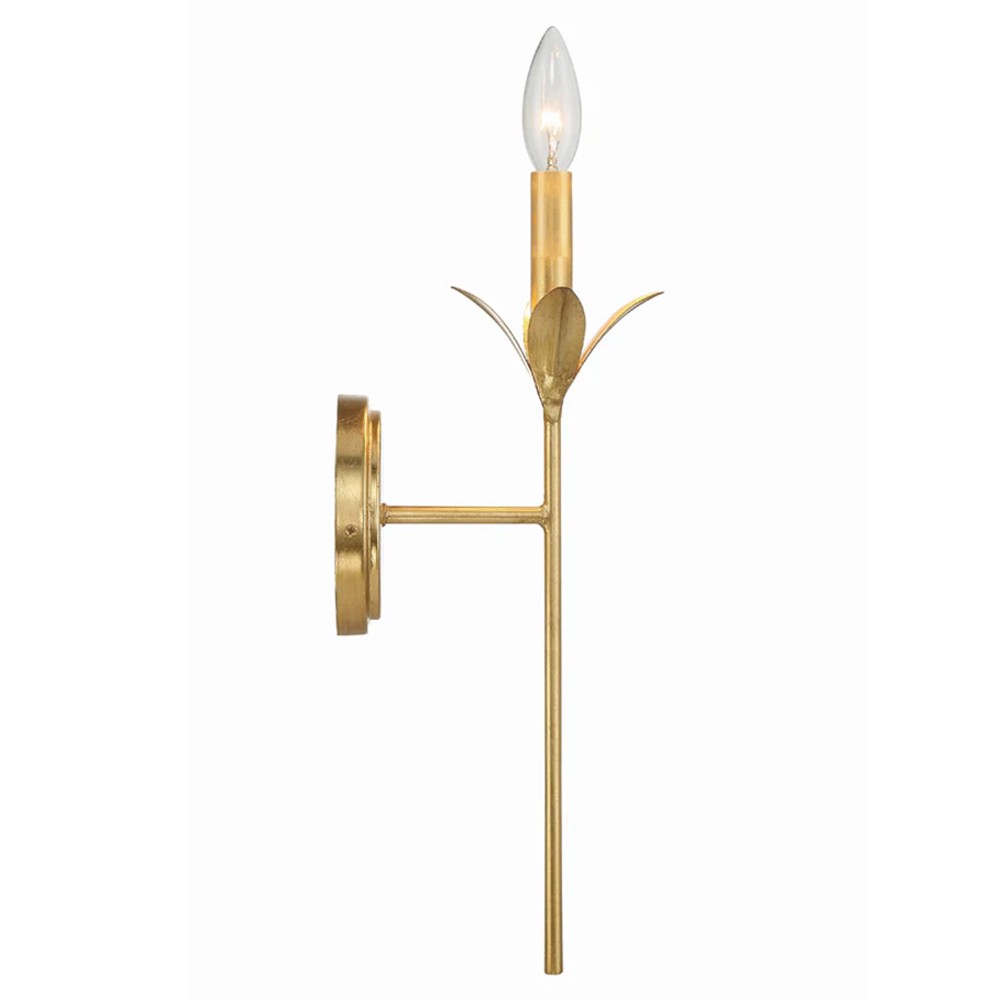 Liora Traditional White Silk Shade Antique Gold 1 Light Wallchiere Sconce|