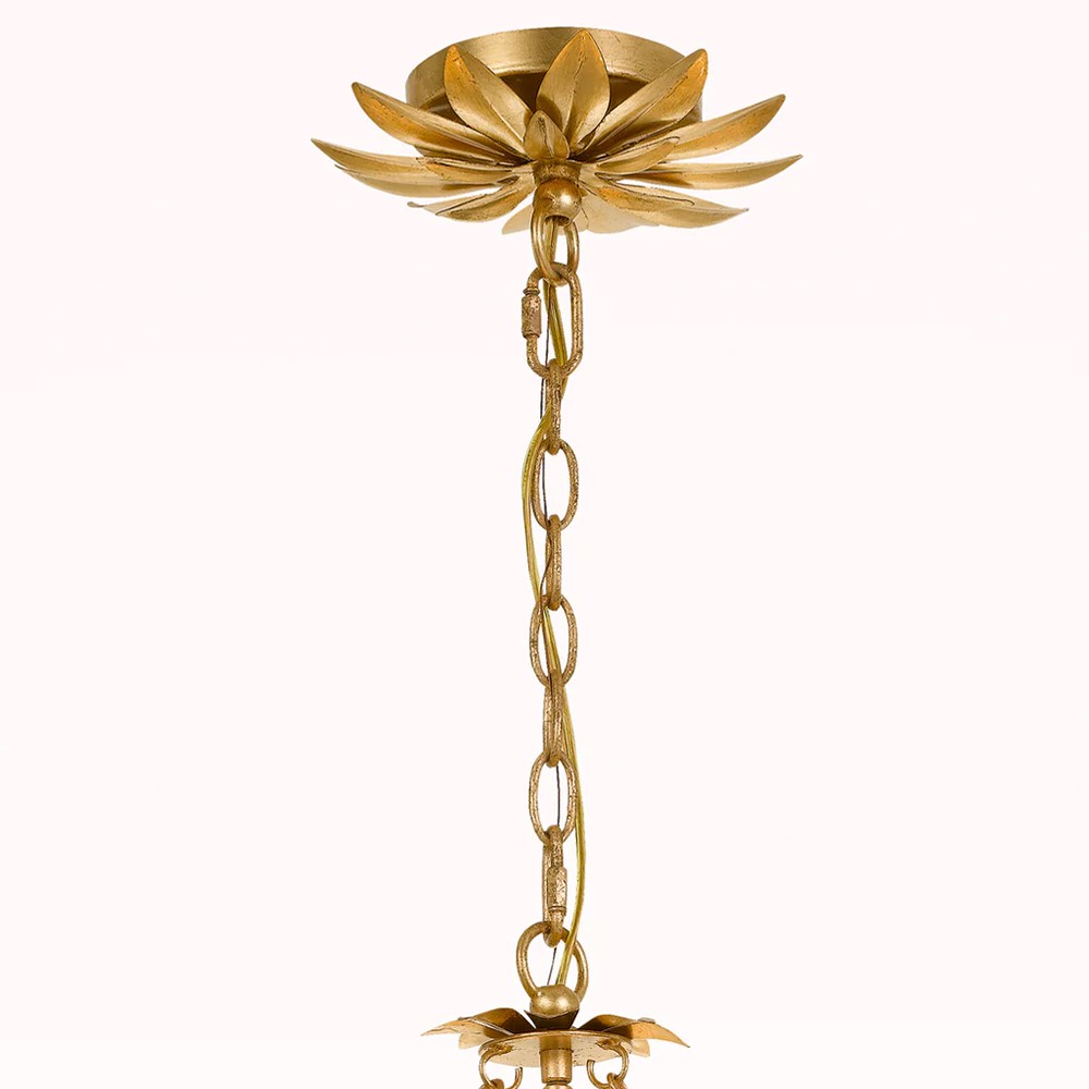 Liora Updated Traditional White Silk Drum Shade Antique Gold 6 Light Chandelier|