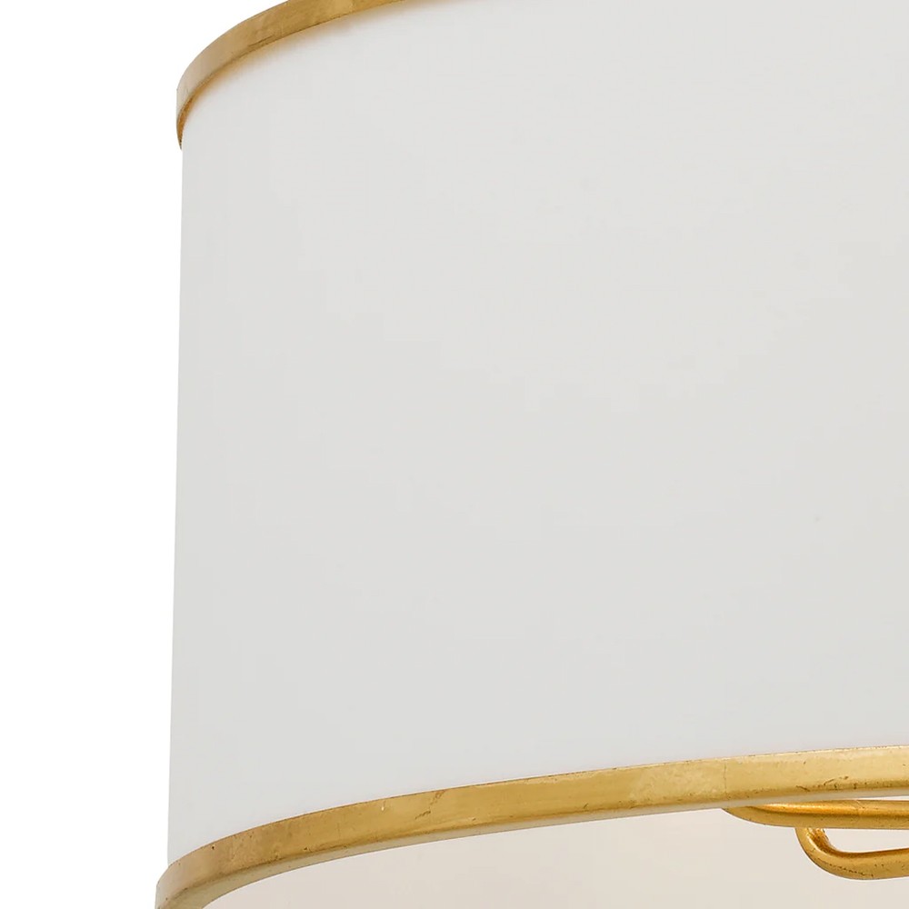 Liora Updated Traditional White Silk Drum Shade Antique Gold 8 Light Chandelier|