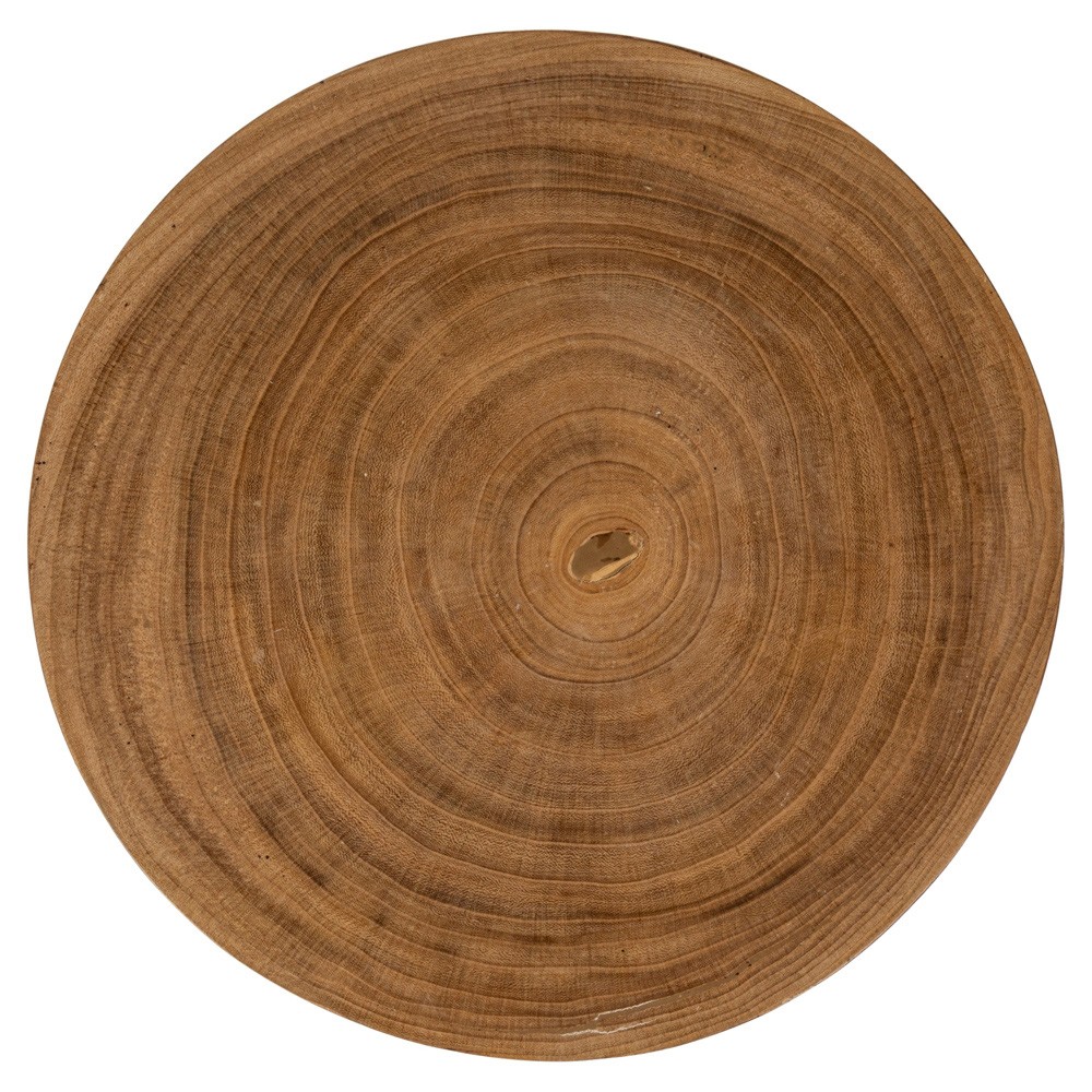 Alaia Coastal Beach Natural Wood Round End Table|