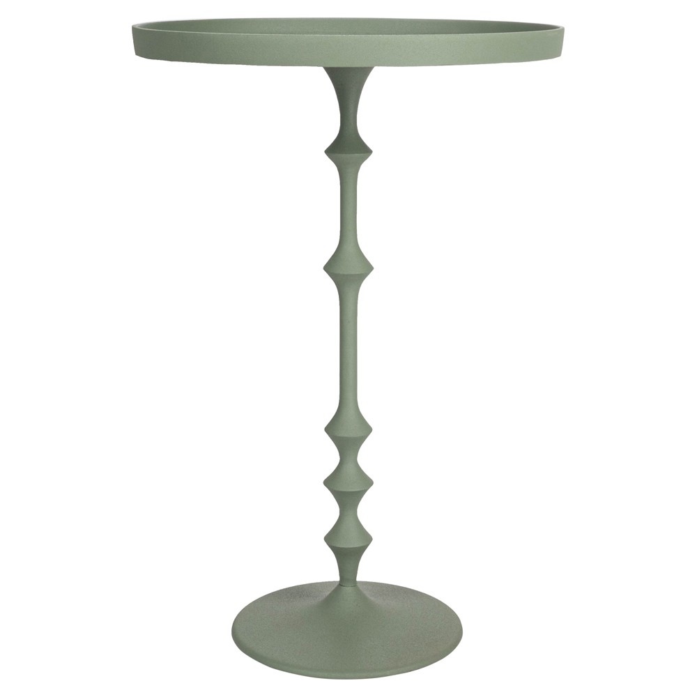 Seth Modern Classic Green Aluminum Round End Table|