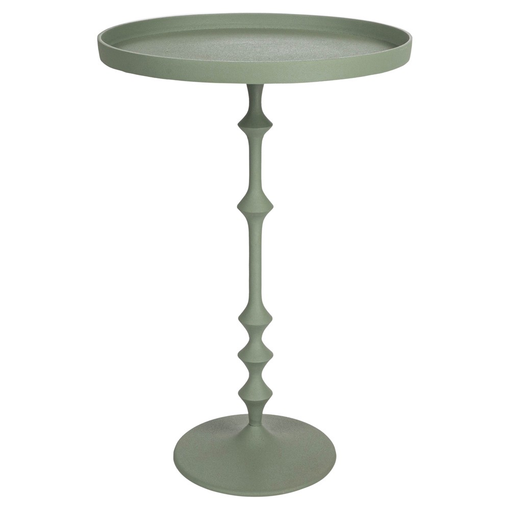 Seth Modern Classic Green Aluminum Round End Table|