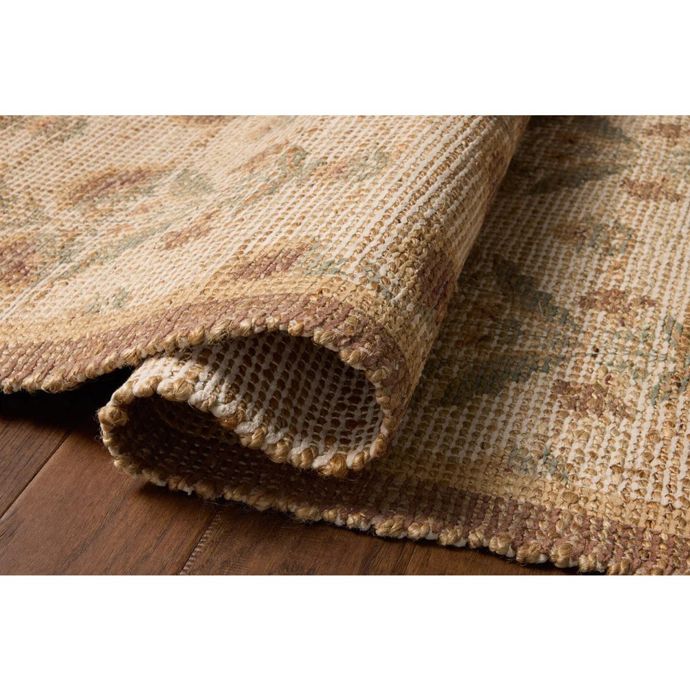 Sophia Updated Traditional Beige Jute Vintage Floral Patterned Rug - 3'6"x5'6"|