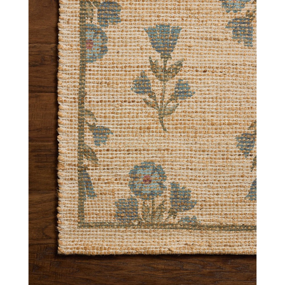 Rue Updated Traditional Beige Jute Floral Patterned Rug - 3'6"x5'6"|