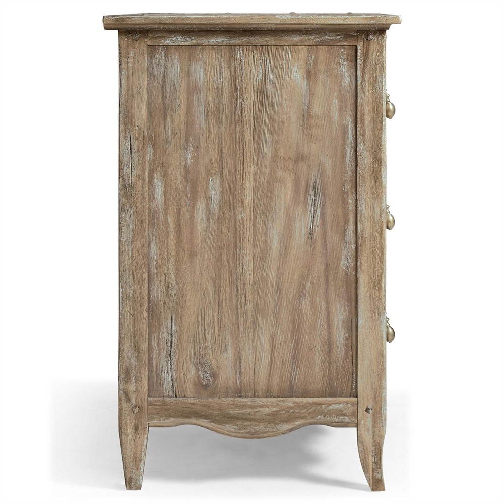 Lacey French Country Brown Acacia Wide Nightstand Wide (Over 29