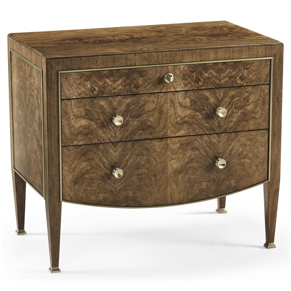 Whitaker Modern Classic Brown Walnut Swirl Wide Nightstand|