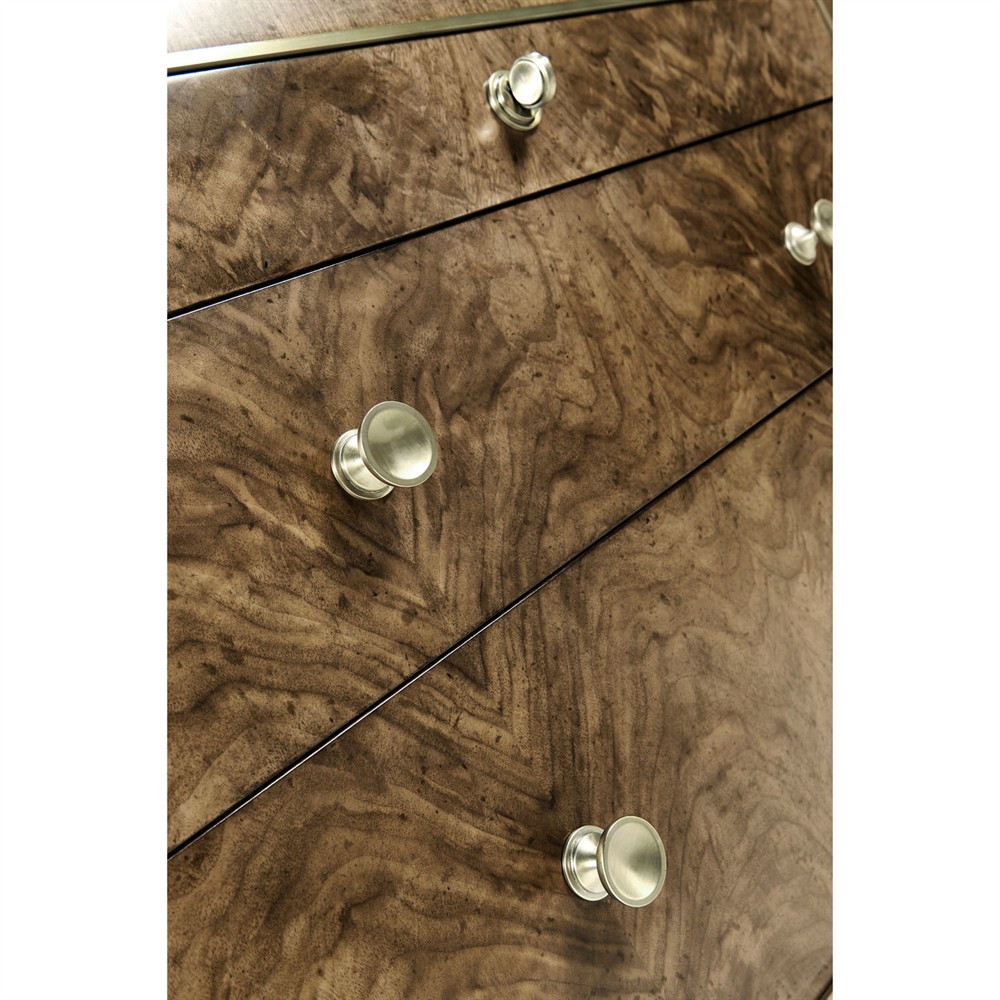 Whitaker Modern Classic Brown Walnut Swirl Wide Nightstand|