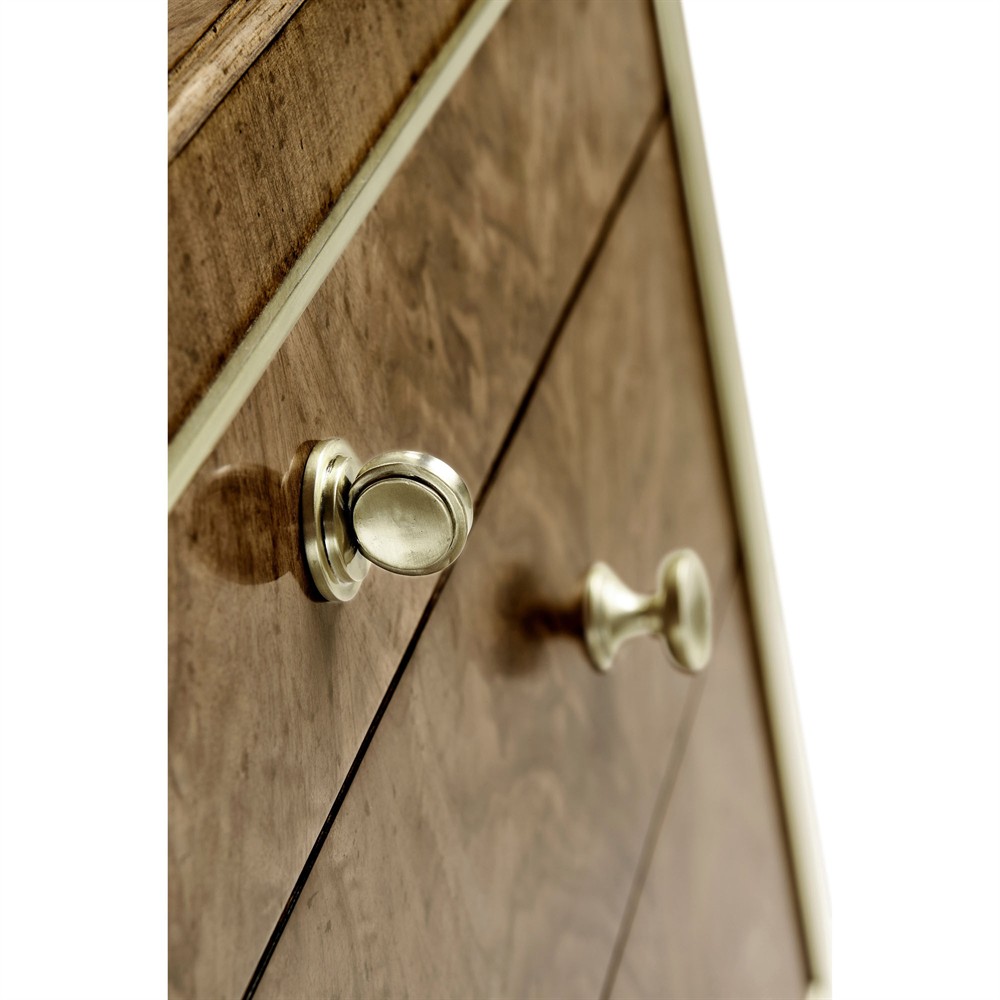 Whitaker Modern Classic Brown Walnut Swirl Wide Nightstand|