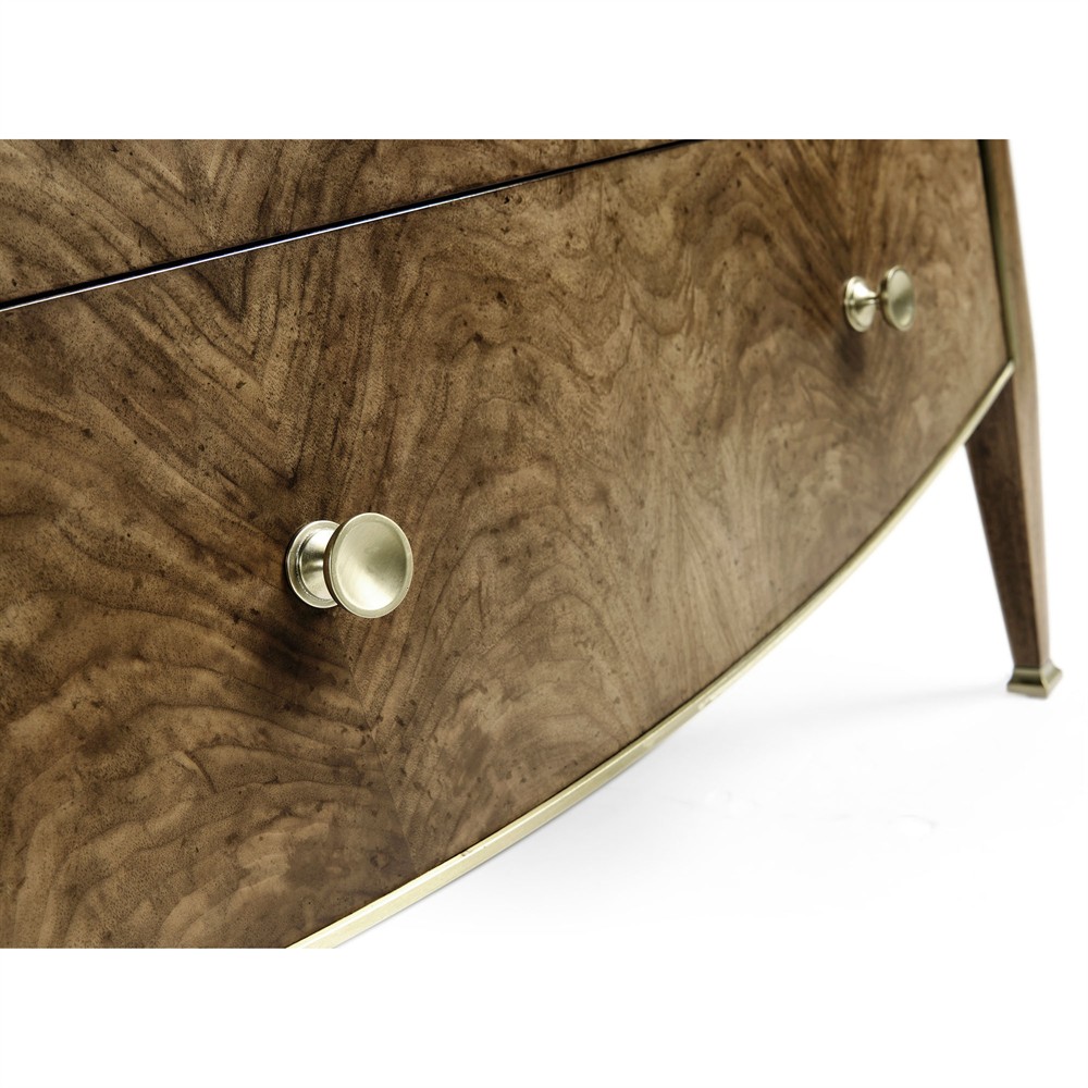 Whitaker Modern Classic Brown Walnut Swirl Wide Nightstand|