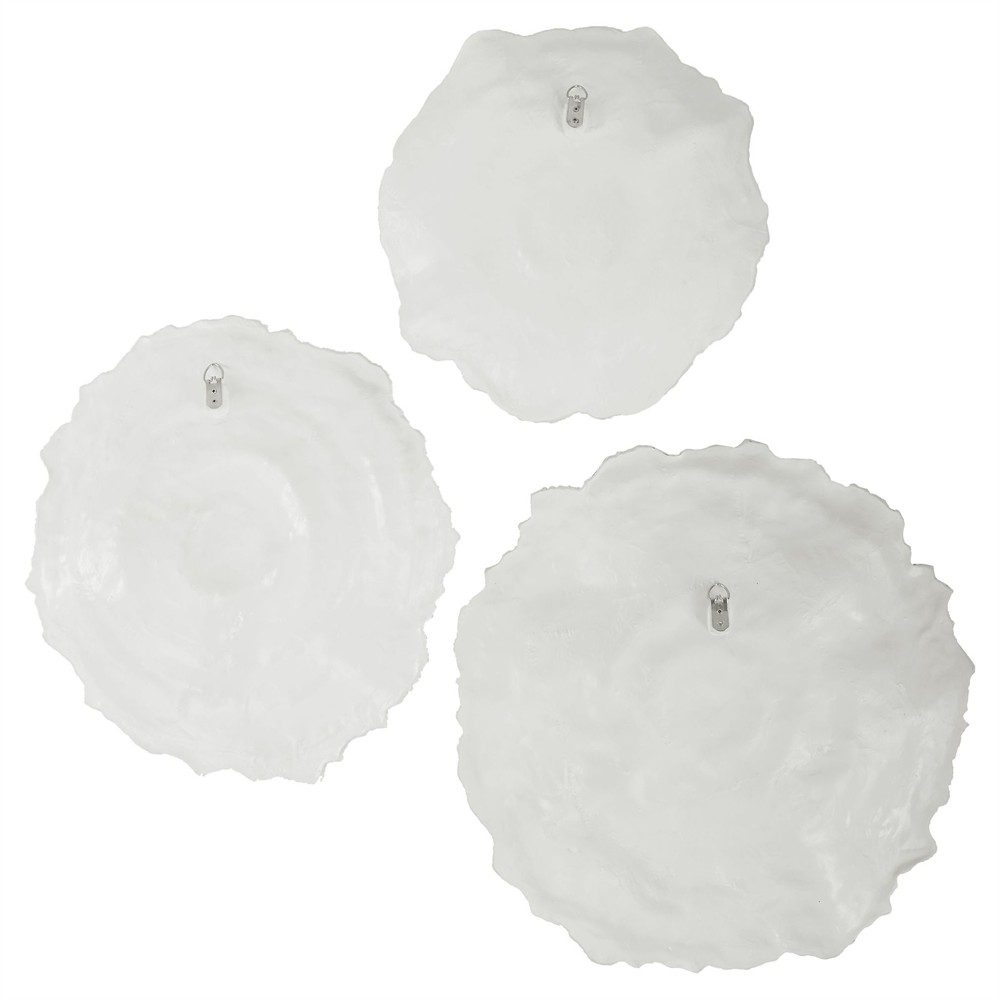 Kaelin Coastal Beach White Coral Textured Wall Decor - Set of 3|