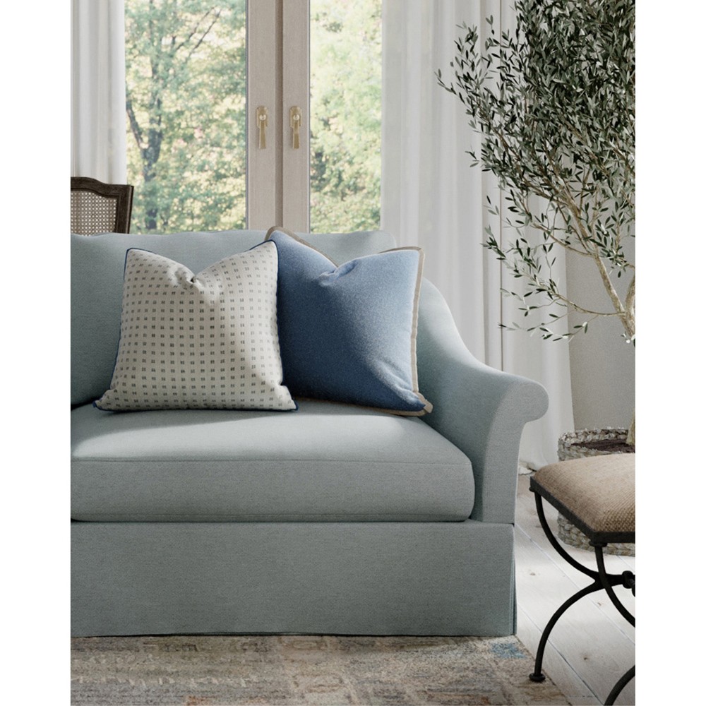 Thatcher Sky Blue Embroidered Throw Pillow - 22x22|