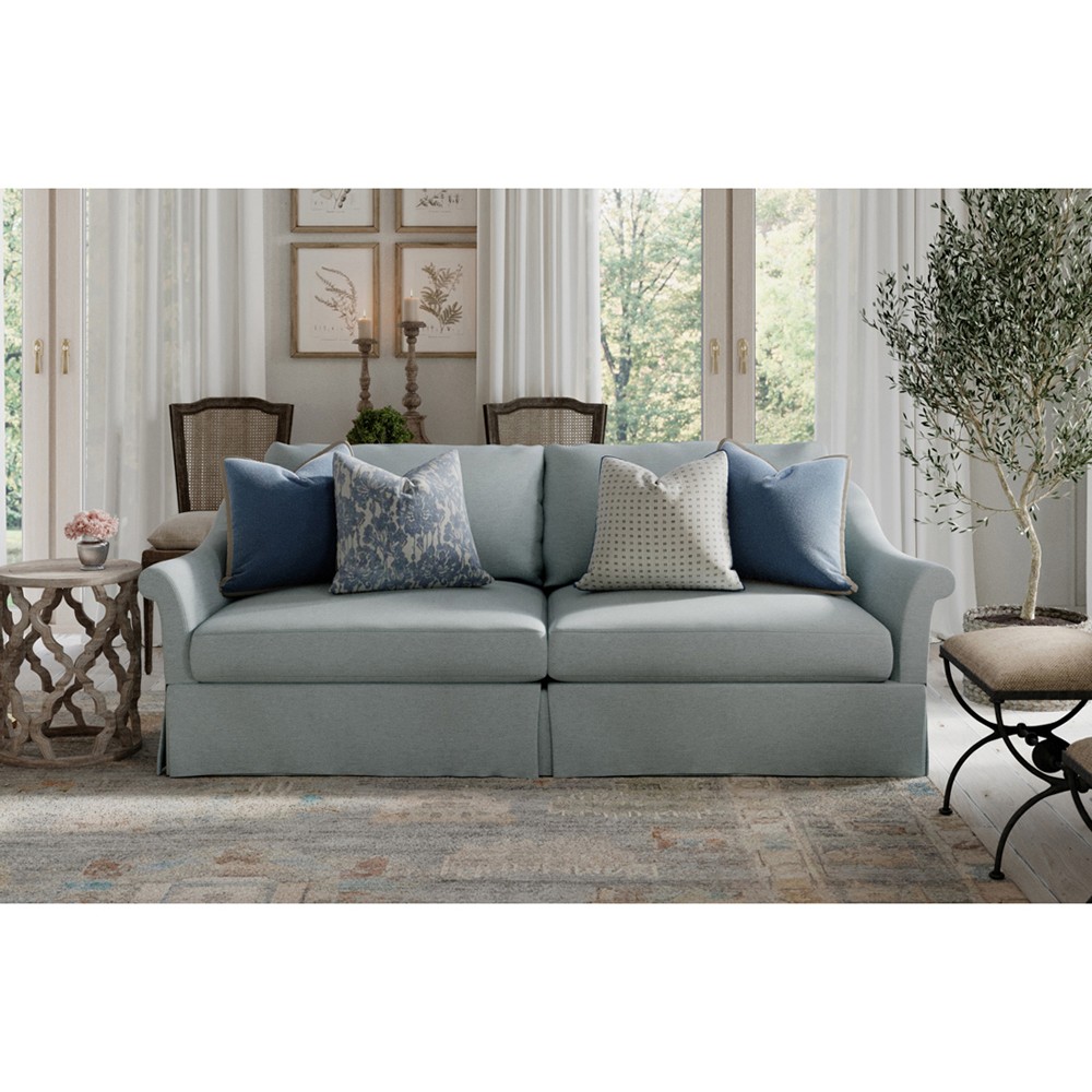 Thatcher Sky Blue Embroidered Throw Pillow - 22x22|