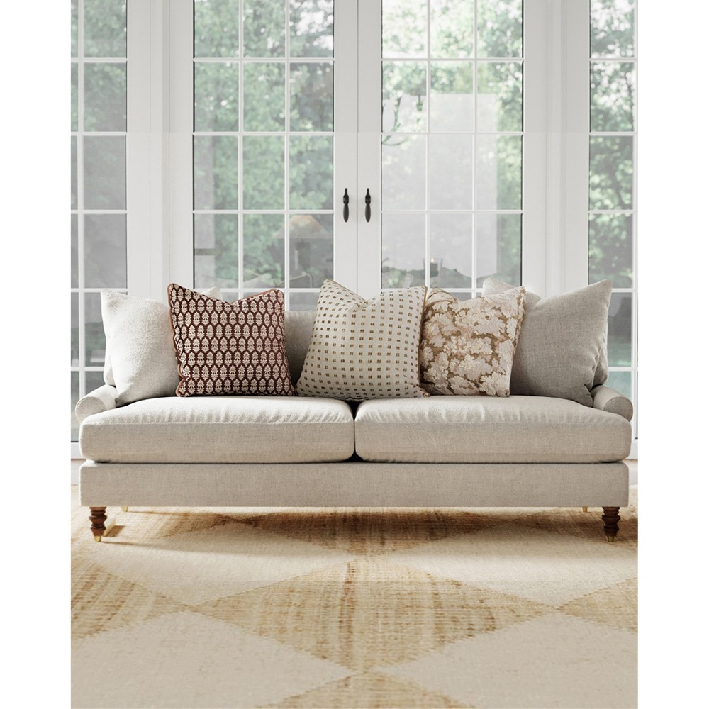 Reese Scallop Embroidered Throw Pillow - 22x22|