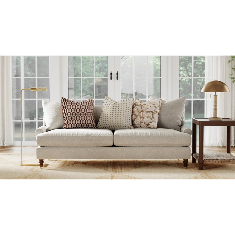 Reese Scallop Embroidered Throw Pillow - 22x22|