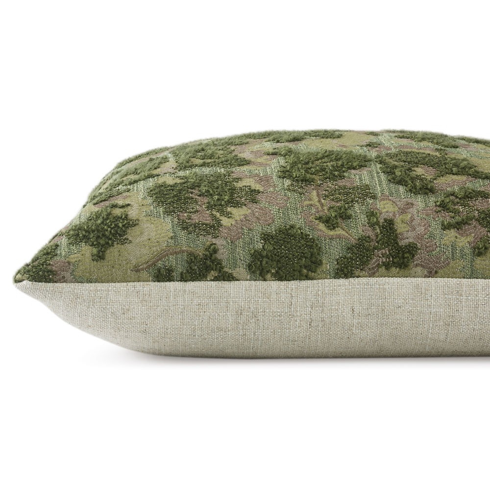 Reese Forest Green Embroidered Throw Pillow - 22x22|