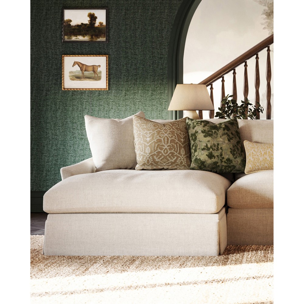 Reese Forest Green Embroidered Throw Pillow - 22x22|