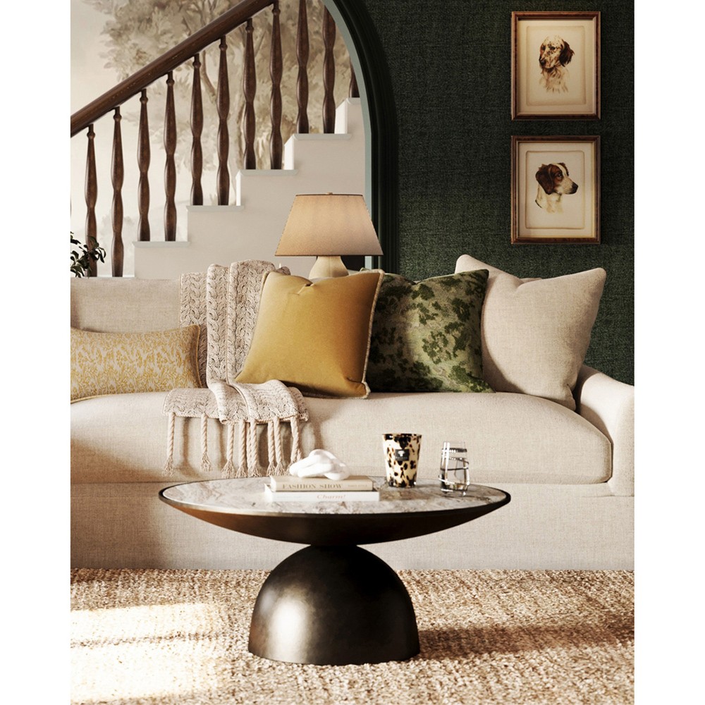 Reese Forest Green Embroidered Throw Pillow - 22x22|