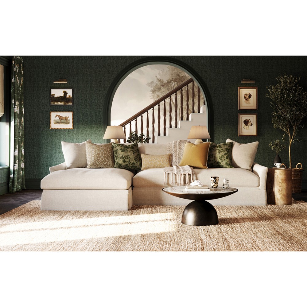 Reese Forest Green Embroidered Throw Pillow - 22x22|