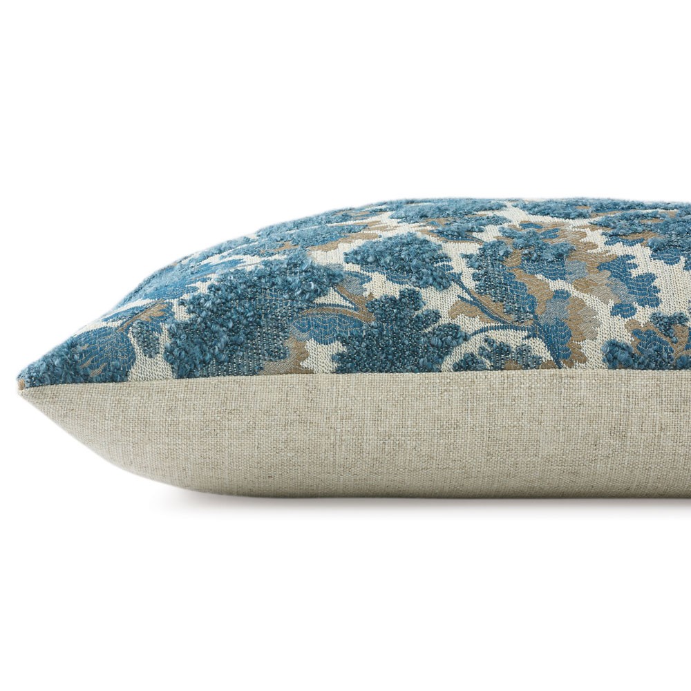 Reese Marine Blue Embroidered Throw Pillow - 22x22|