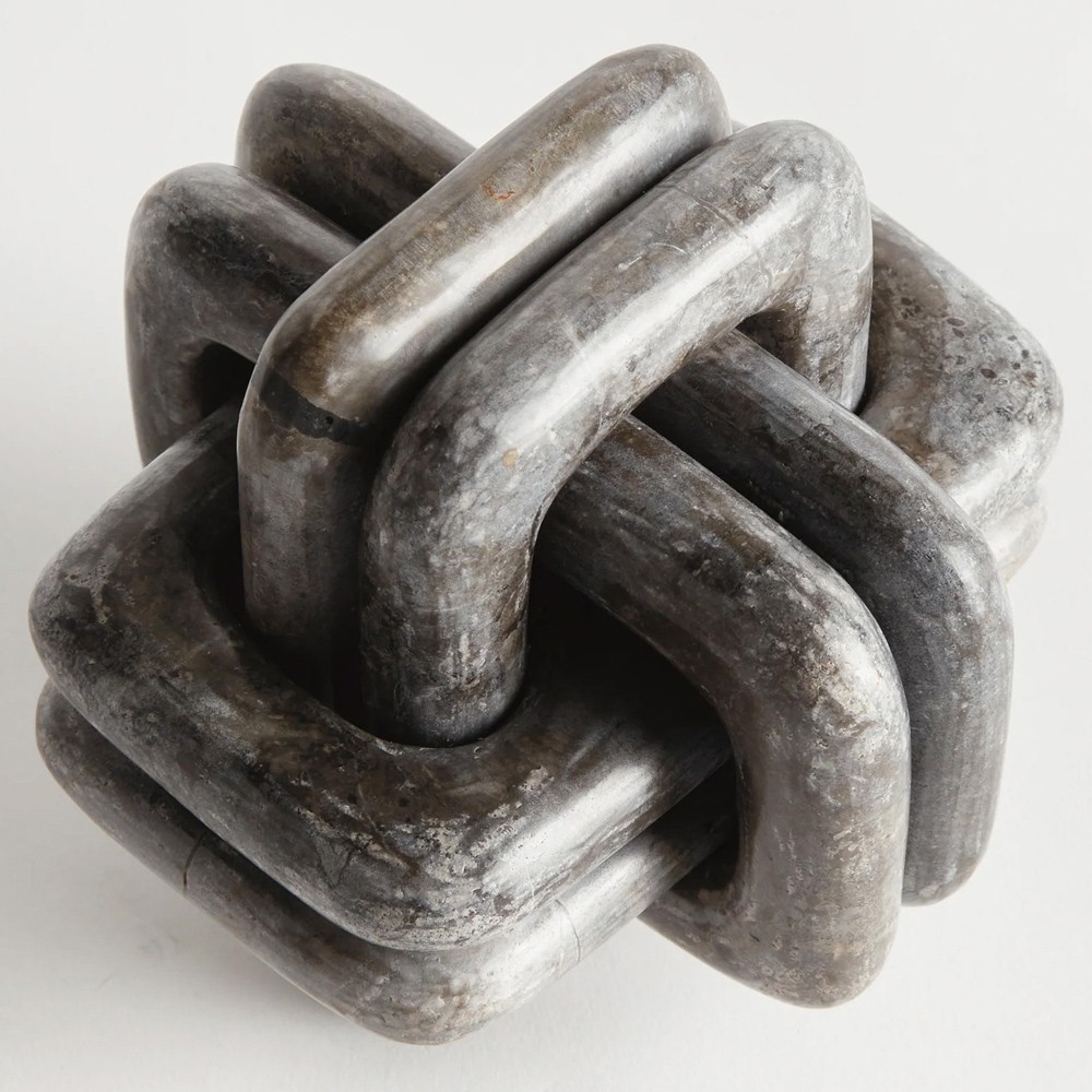 Amira Modern Classic Grey Marble Knot Decorative Sculpture|
