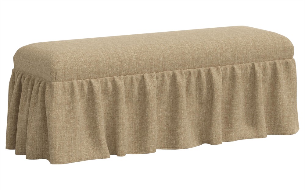 Wyndell Honeycomb Linen Skirted Bench|