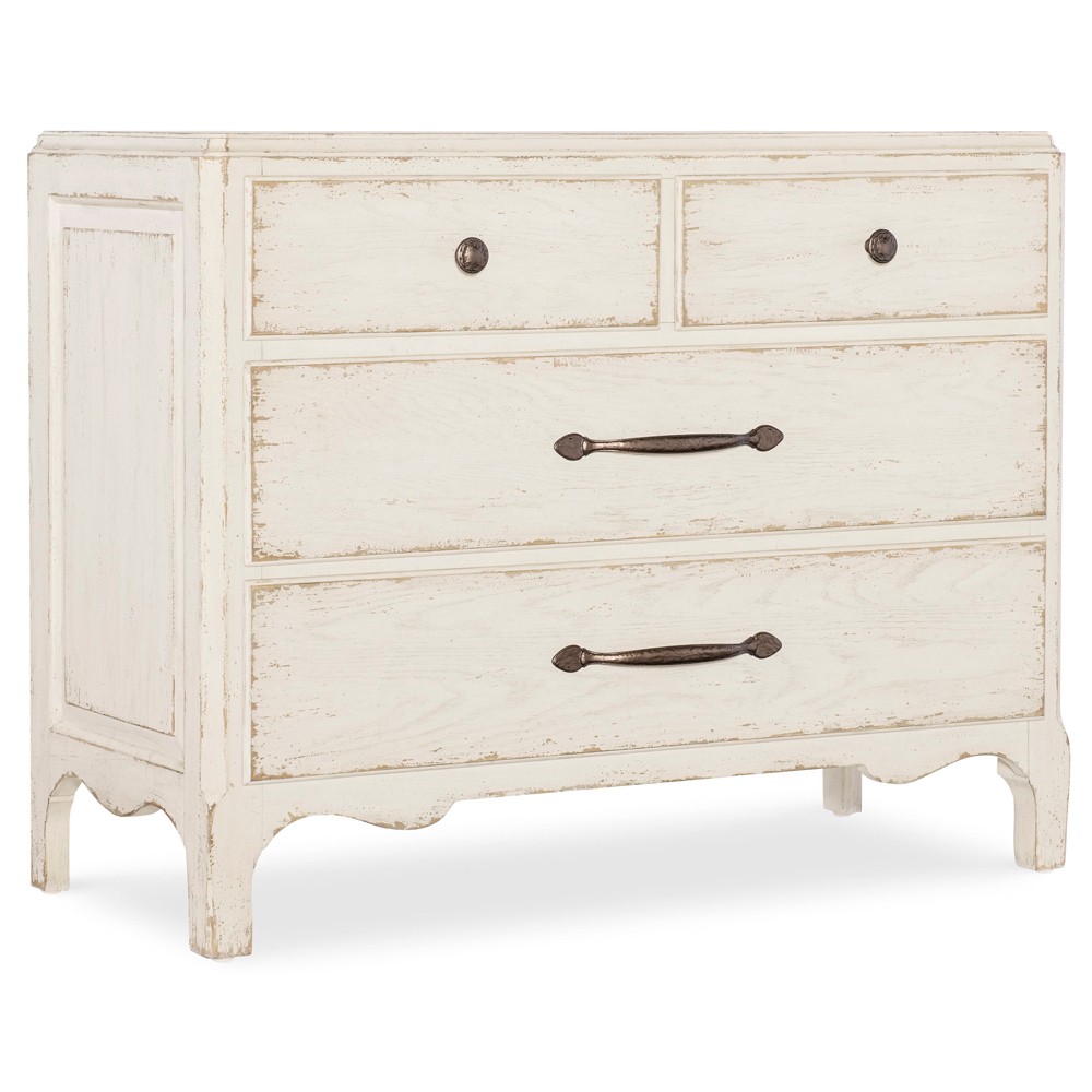 Asher French Country White Oak Wood Bachelor Chest|