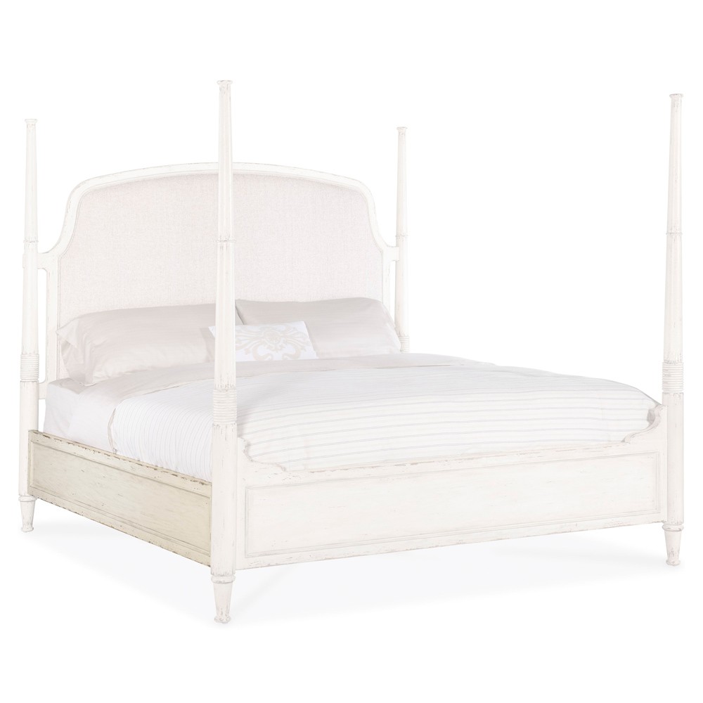 Asher French Country Beige Performance White Oak Four Poster Bed - King|