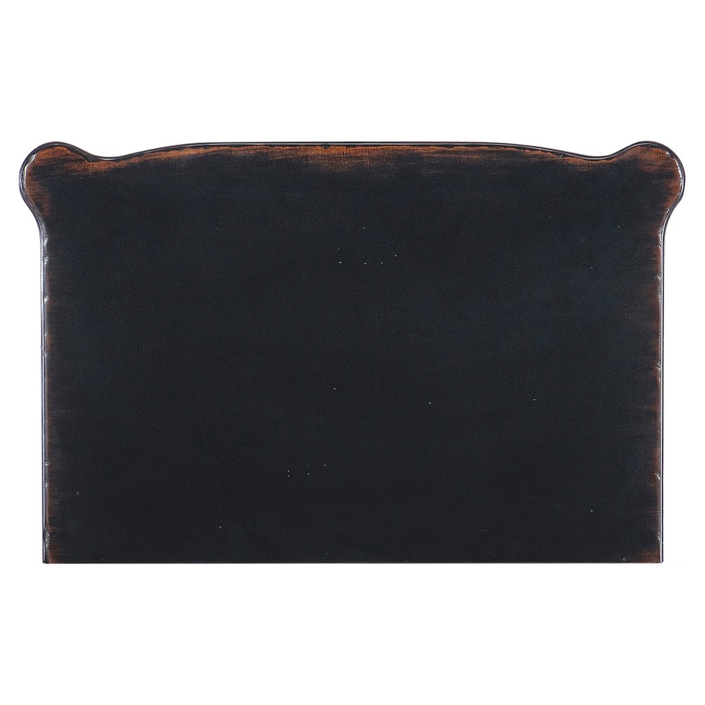 Steph Updated Traditional Aged Black Wood Nightstand|