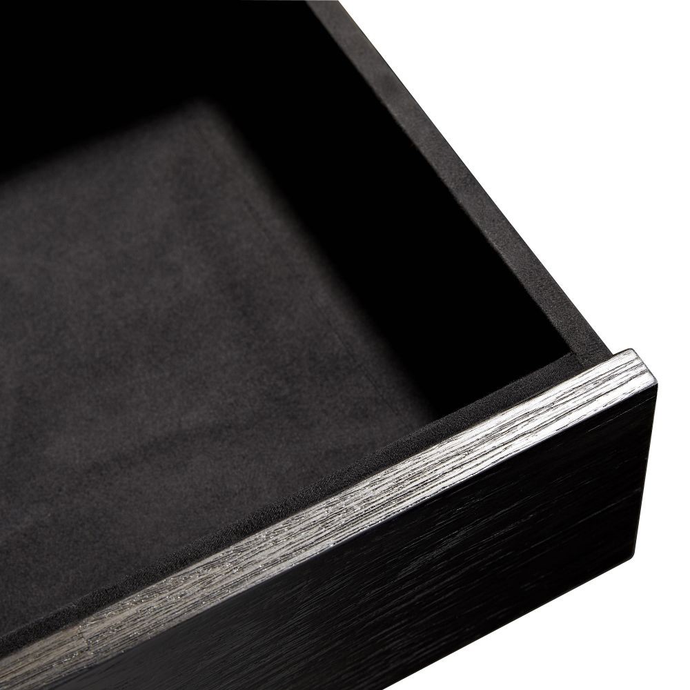 Edison Modern Classic Cream Vellum Black Oak Bar Cabinet|