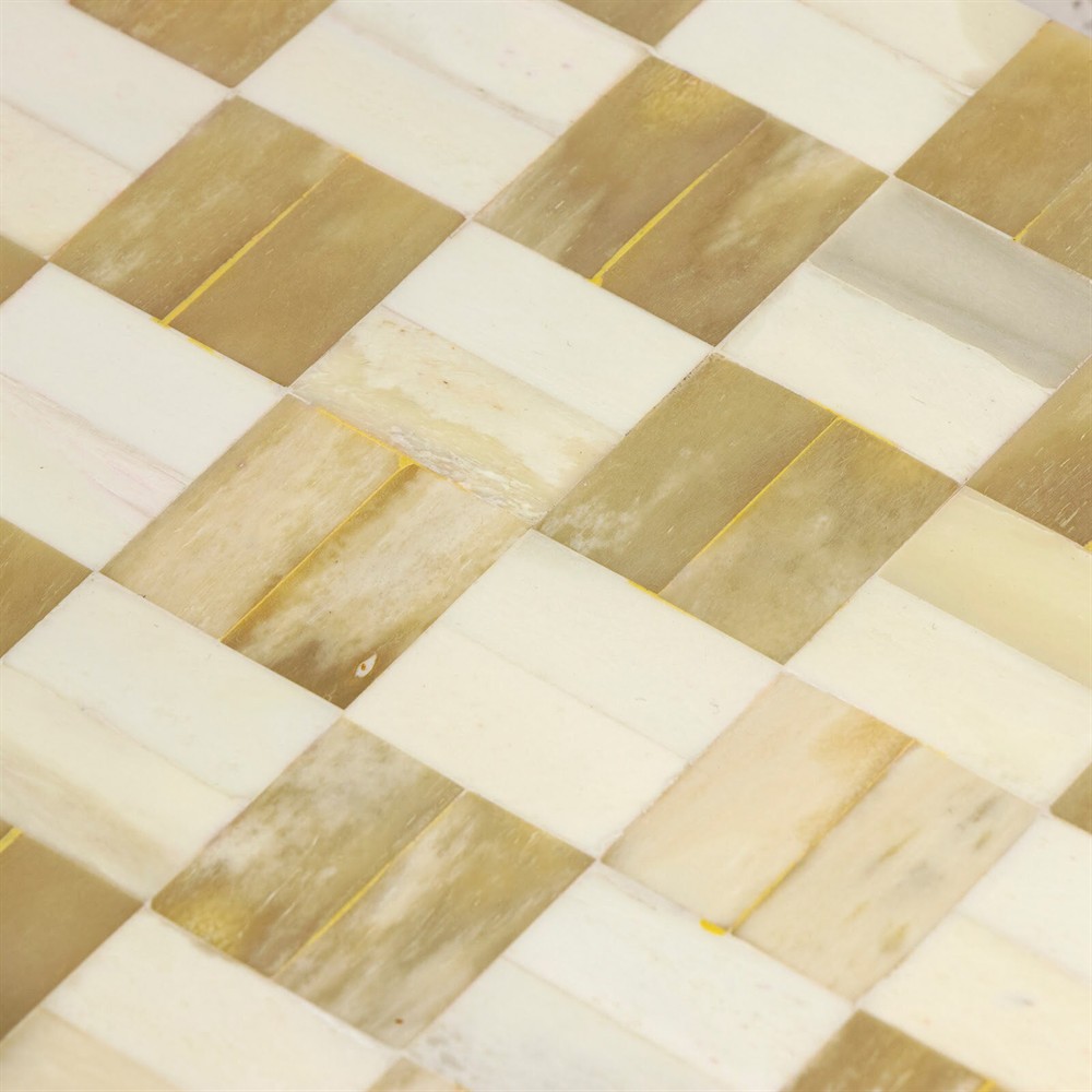 Bennett Updated Traditional Natural Bone White Checker Game Set|