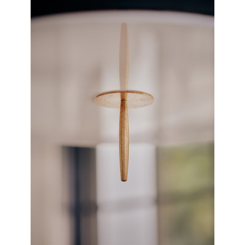 Clove Updated Traditional Black Linen Shade Pendant - Small|