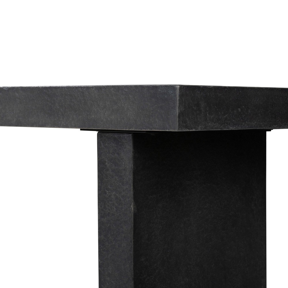 Huesca Modern Classic Grey Textured Concrete Rectangular Outdoor Console Table|