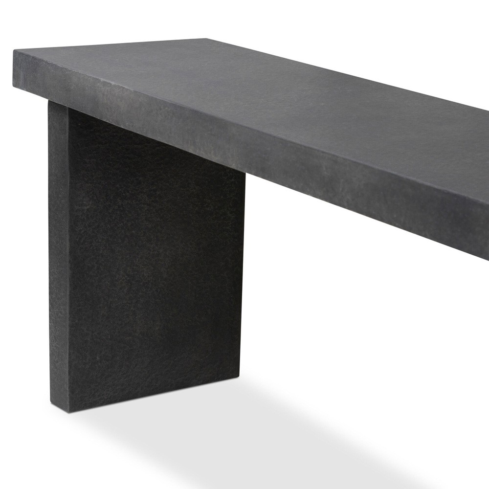 Huesca Modern Classic Grey Textured Concrete Rectangular Outdoor Console Table|