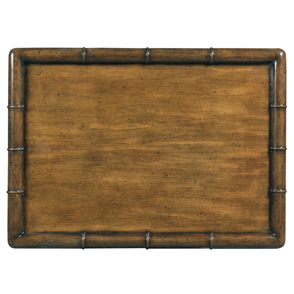 Linwood Updated Traditional Brown Wood Rectangular Nesting Side Tables|