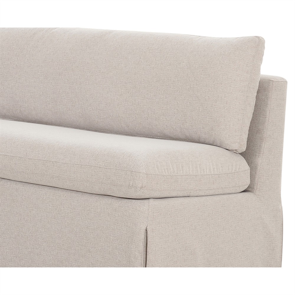 Lumiel Modern Classic Beige Slipcovered Dining Bench - 73"|