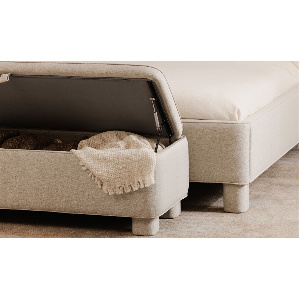 Sophie Modern Classic Light Grey Storage Bench|