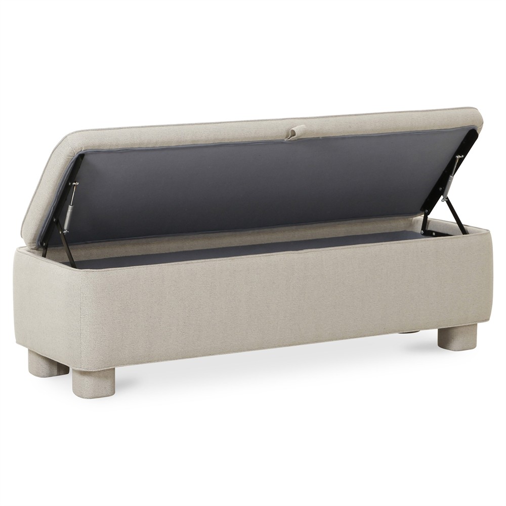 Sophie Modern Classic Light Grey Storage Bench|