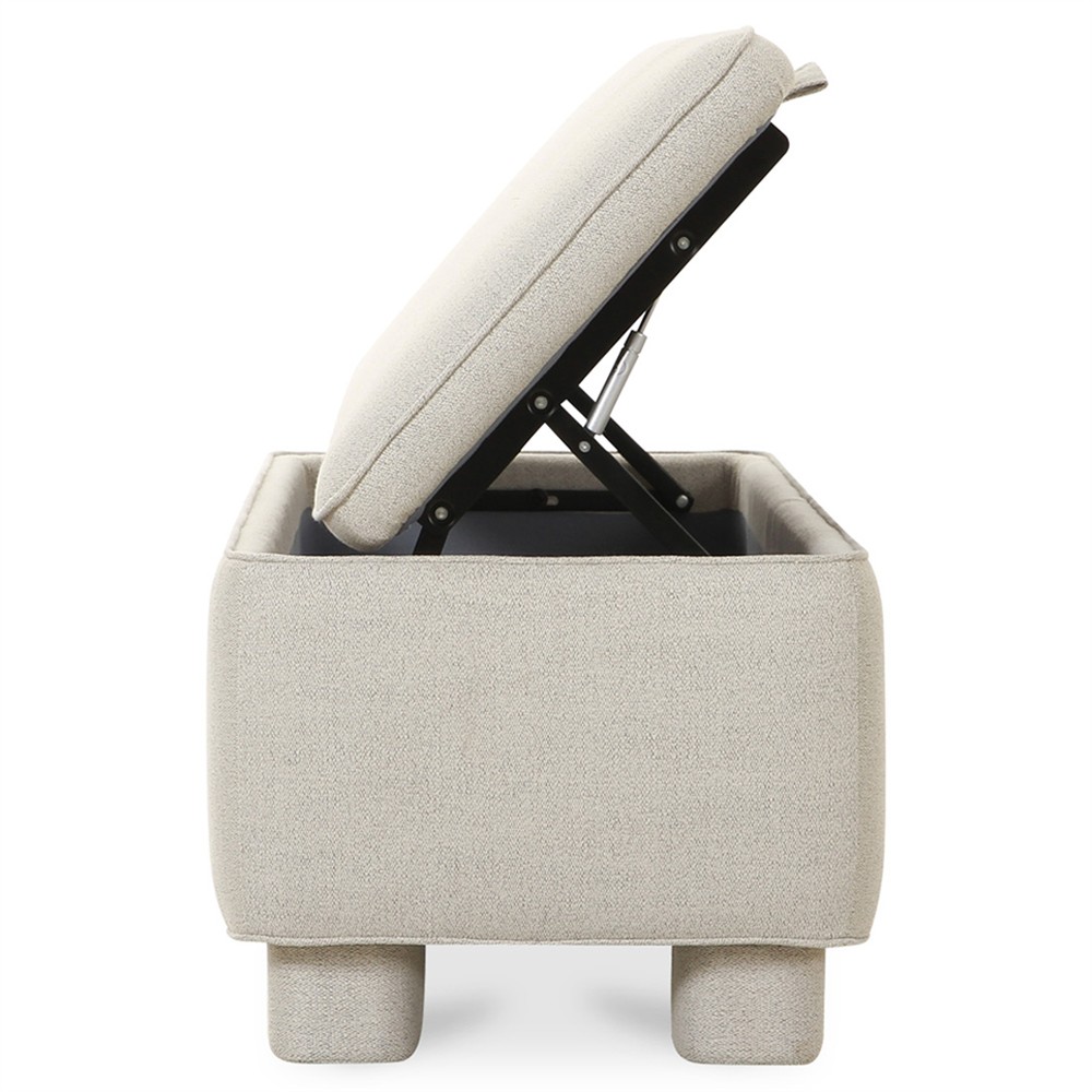 Sophie Modern Classic Light Grey Storage Bench|