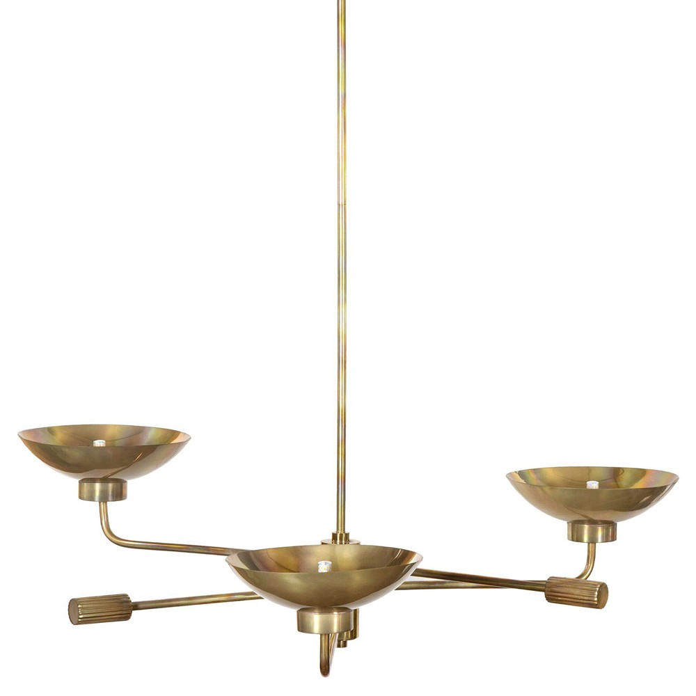 Lund Updated Traditional Burnt Brass Disc Chandelier Oversized
